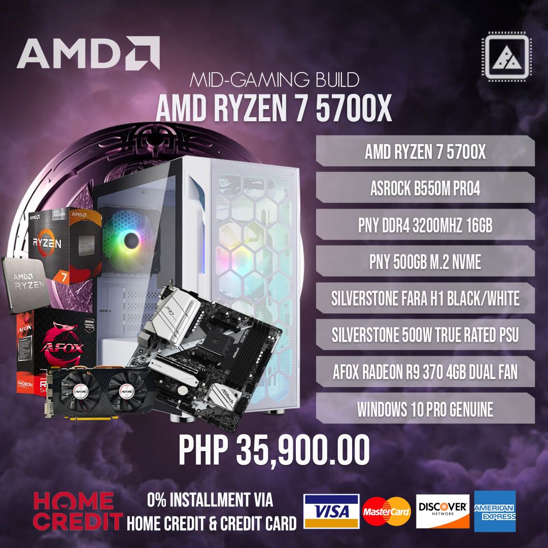 AMD RYZEN 7 5700X MID-GAMING BUILD V.2 AMD RYZEN 7 5700X MID-GAMING BUILD V.2
